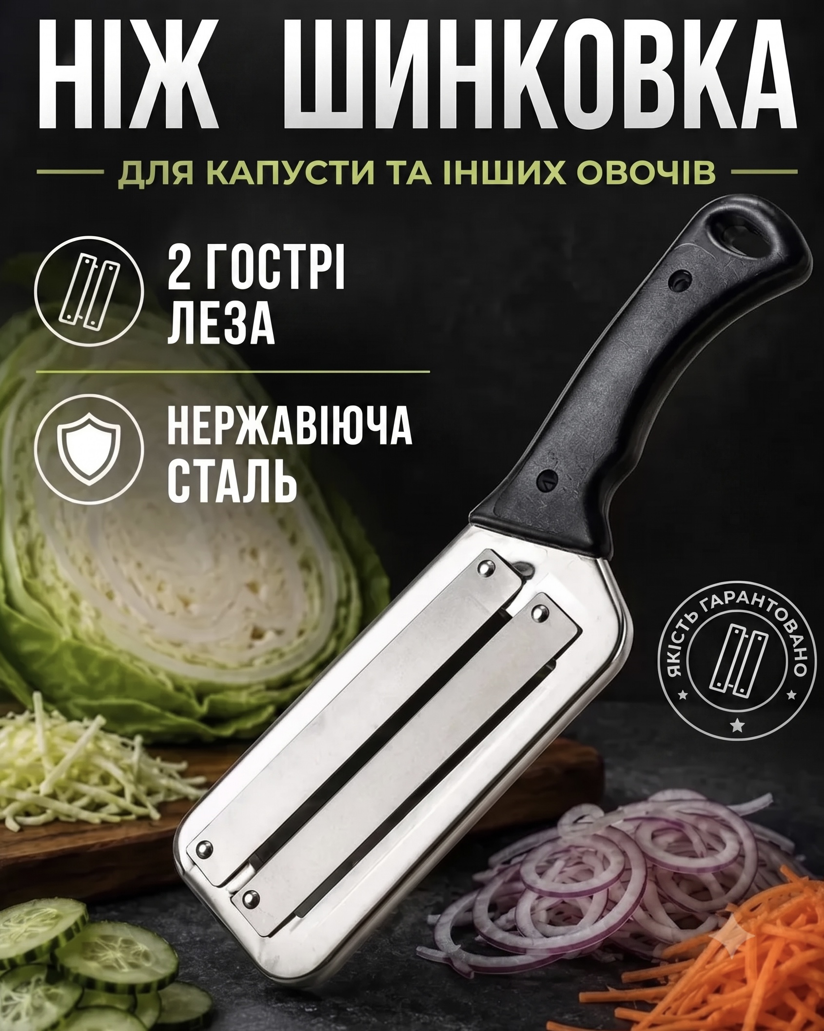 Ніж-шатківниця на 2 леза